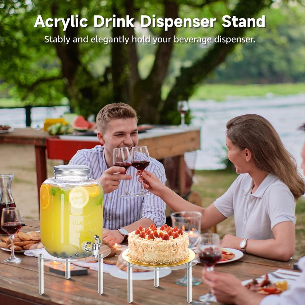 Drink Dispenser Stand, Acrylic Beverage Dispenser Stand, Fit Max 7.87 Inch Diameter of Glass Drink Dispenser - Set of 3