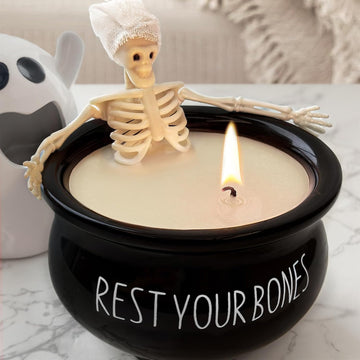 Halloween Decorations Indoor - Cute Skeleton Candles Decor - Set of 144