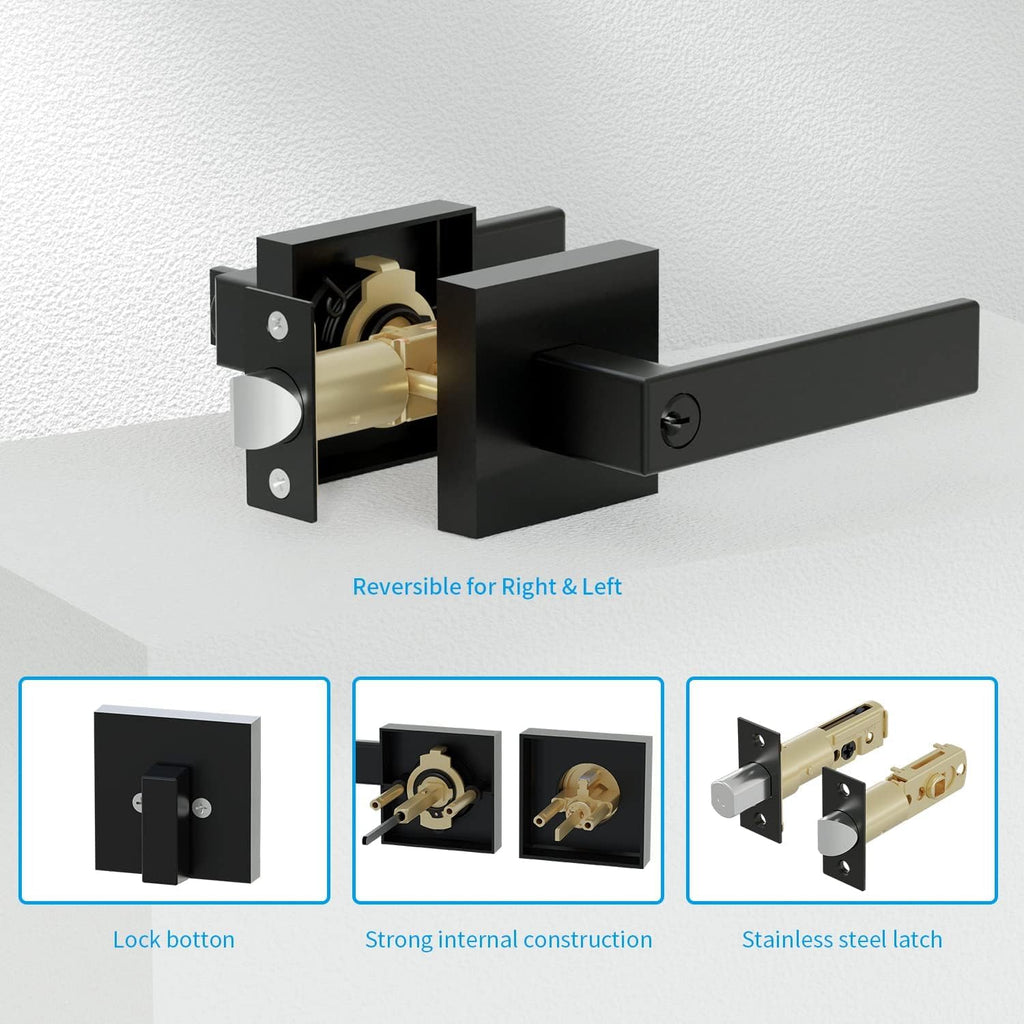 Front Door Lock Set,Keyed Alike Heavy Duty Exterior Door Lock Set,Entry Door Handle and Single Cylinder Deadbolt