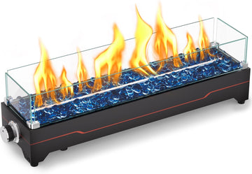 Tabletop Fire Pit,28 Inch Propane Fire Pit Table,45000 BTU Table Top Firepit with Glass Wind Guard,Stainless Steel