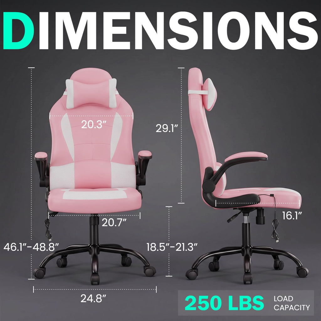 Gaming Chair Office Chair Desk Chair Racing Executive PU Leather Ergonomic Massage Computer Chair with Lumbar Support