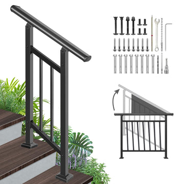 Adjustable Hand Rails for Outdoor Steps, 2‐Step Stair Railing Kit