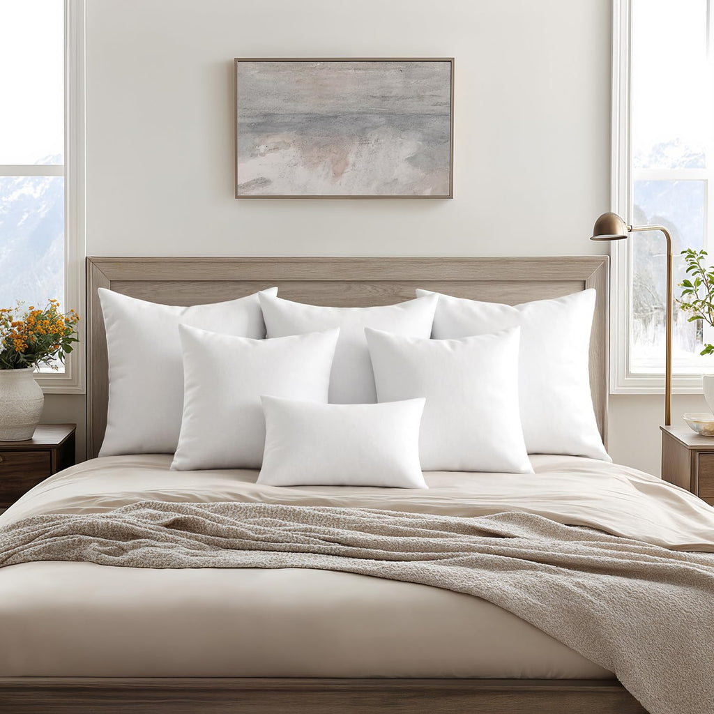 26x26 Euro Pillow Inserts 4 Pack, 100% Virgin Filling Throw Pillows