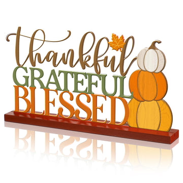11.81inch Thanksgiving Table Sign Metal Fall Decorations