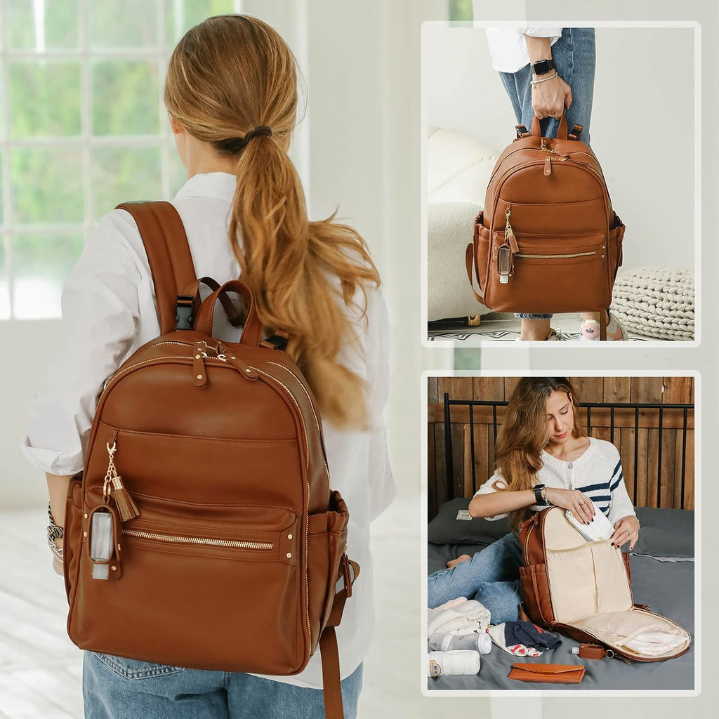 Diaper Bag Backpack Leather Diaper Bag(Regular Size & Mini Size)