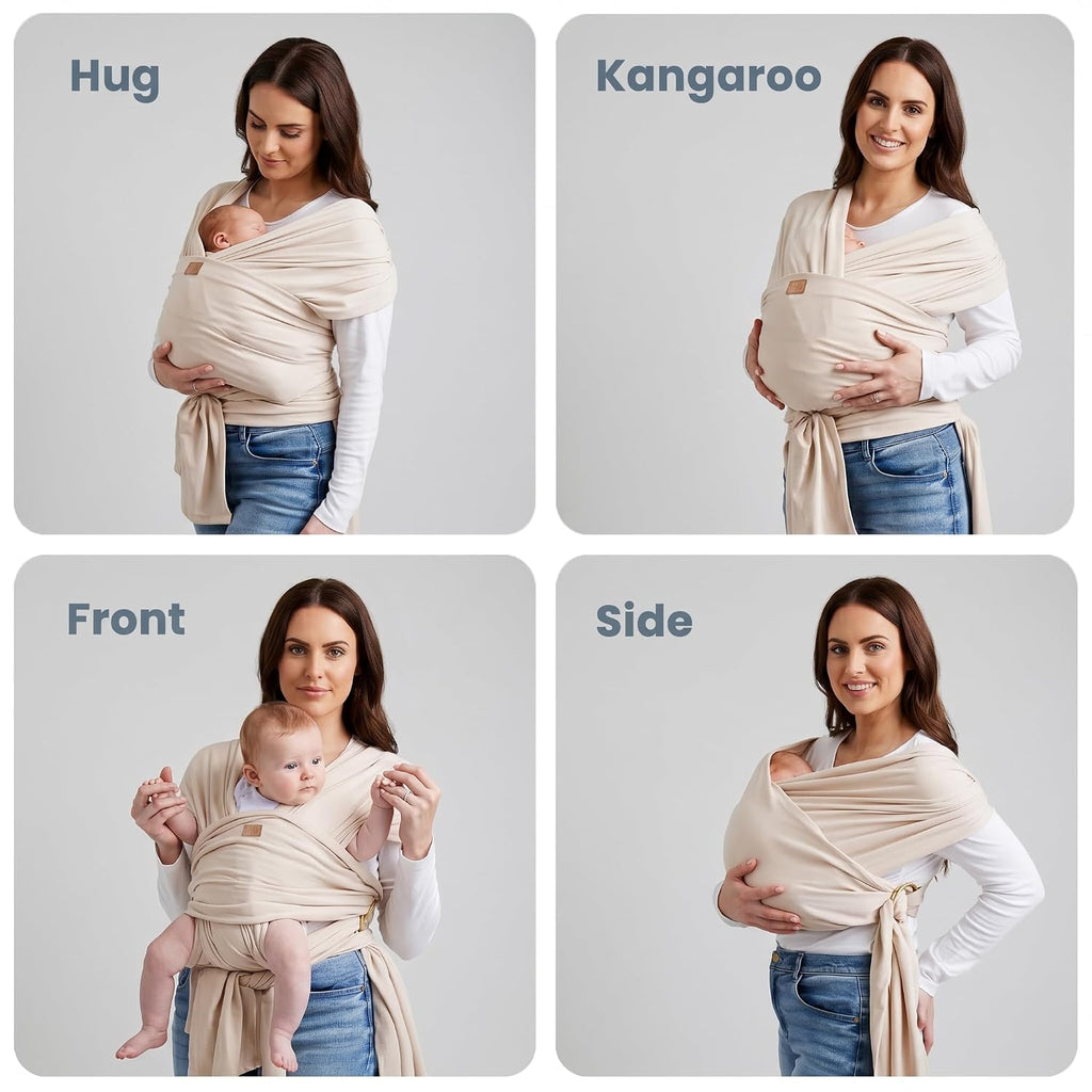 Baby Wrap Ring Sling Carrier, Newborn to Toddler, Adjustable Ergonomic Design for Mom & Dad, Soft Breathable