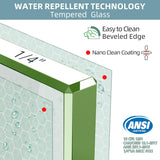 Shower Door Sliding 44-48 in. W x 72 in. H Semi-Frameless Bypasss Double Sliding Doors for Shower
