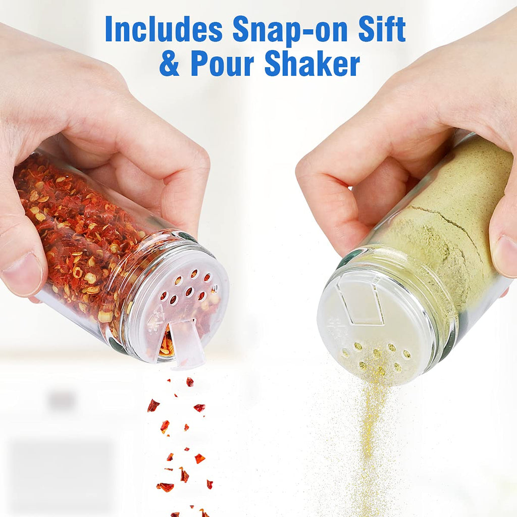 Spice Rack Organizer with Jars for Cabinet(20Pcs), Revolving