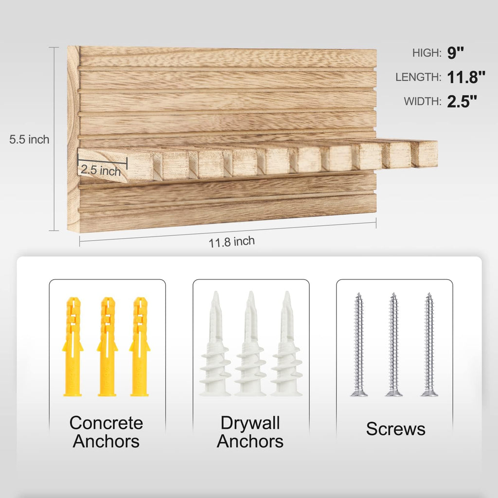 Belt Organizer for Closet, Belt Hanger Wall Mount (Wood)