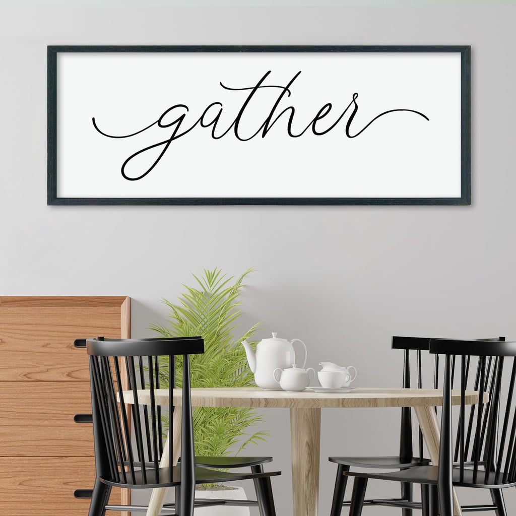 Gather Sign Wall Decor 40"×15" Black