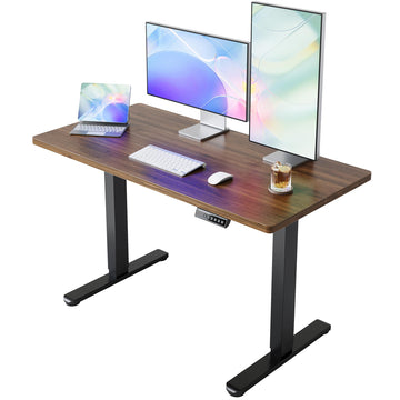 43x24 Inch Electric Standing Desk, Height Adjustable, Black Walnut