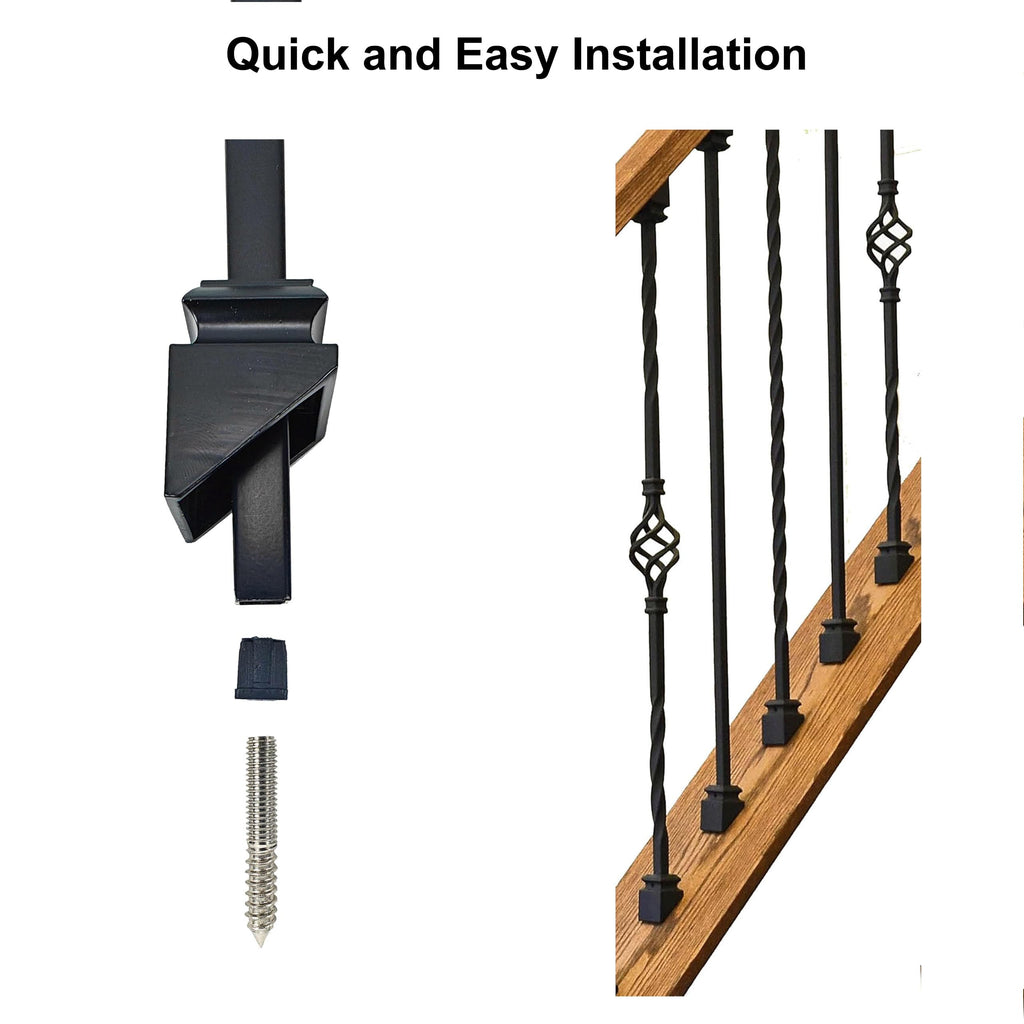 Adjustable Angle Connectors for 1/2" Square Balusters Installation with Screws (50 Connectors 50 Slant Shoes)