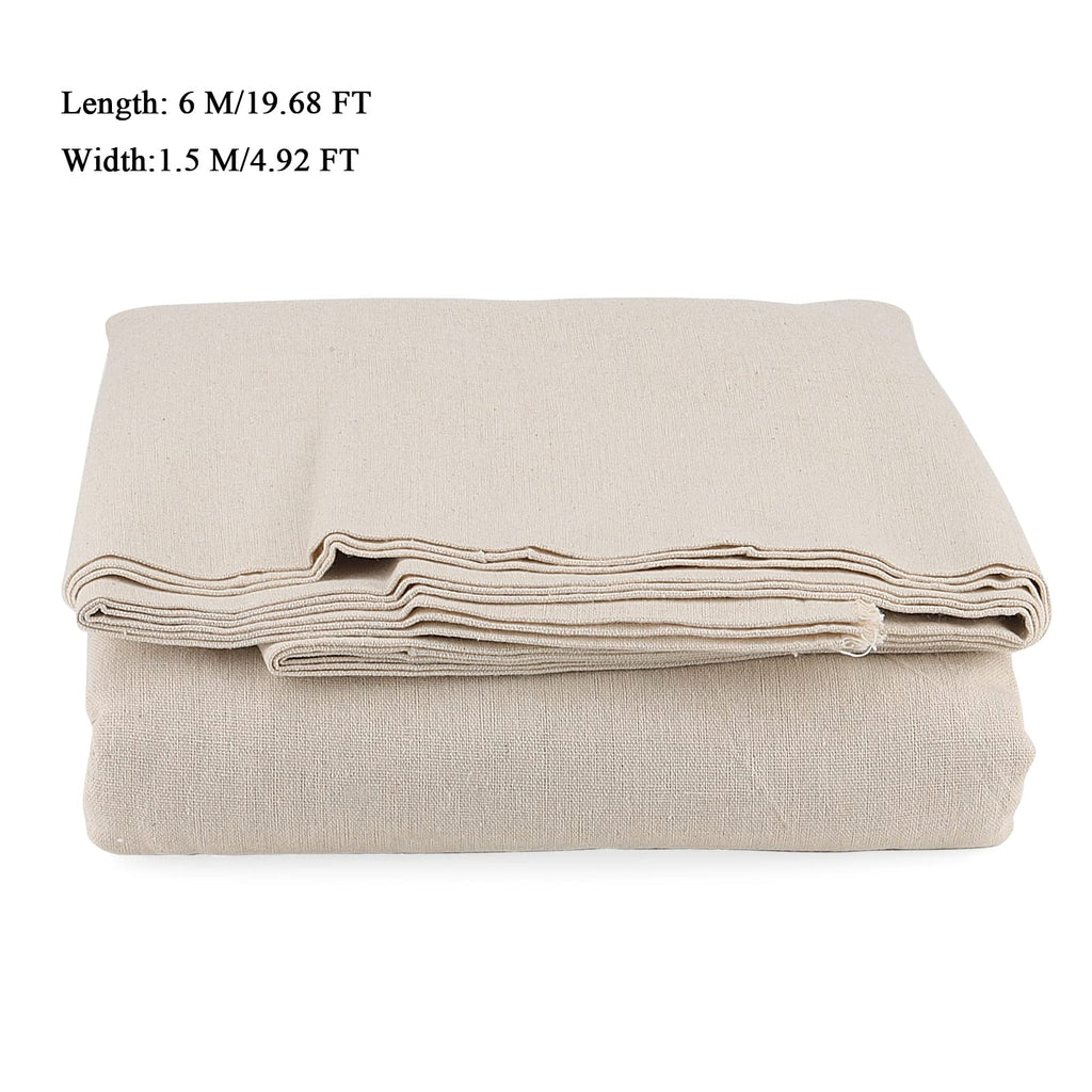 59 Inch x 6.5 Yards Cotton Linen Fabric, Plain Solid Color Cotton Linen Blend Cloth Fabric, Cotton Linen Embroidery