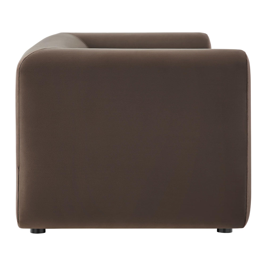 Leif Performance Velvet Upholstered Sofa - 89 Inch Modern Tuxedo Sofa - Comfy 3 Seater Velvet Couch