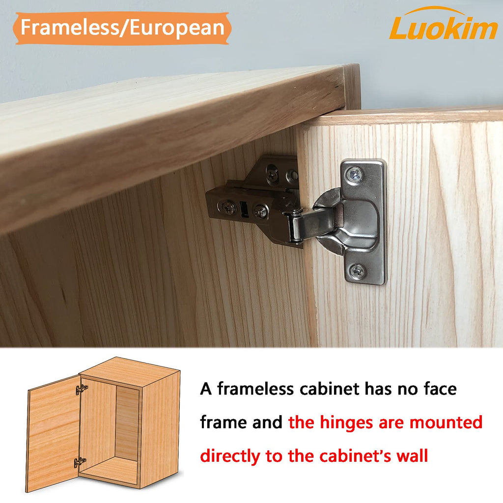4Pcs Soft Close Inset Cabinet Hinges with Clip-On Plate