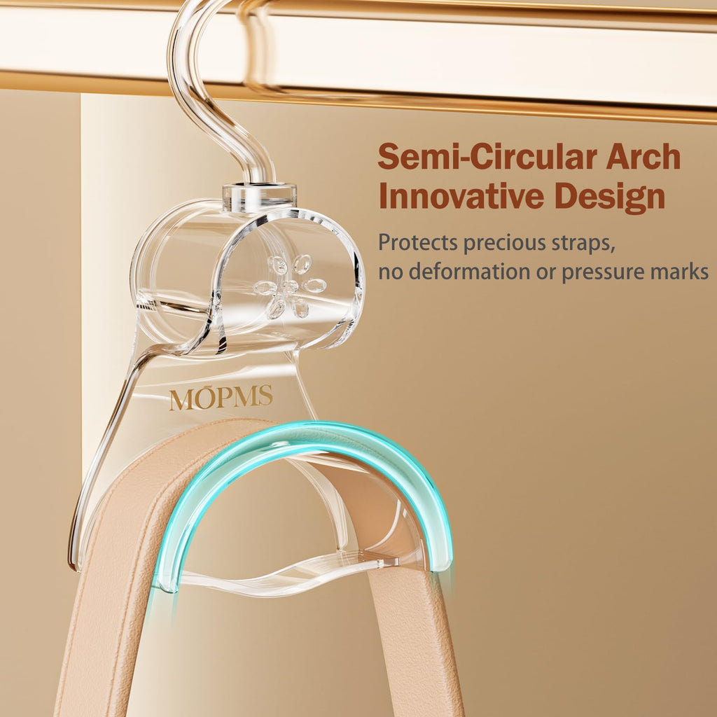 3 Pieces Clear Purse Hanger Closet, Durable Luxury Bag Hangers Hooks