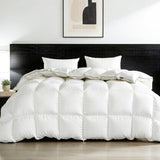 Feather Down Fiber Comforter Twin,Premium Ultra-Soft Breathable Comforter High Fill Power Grey Duvet