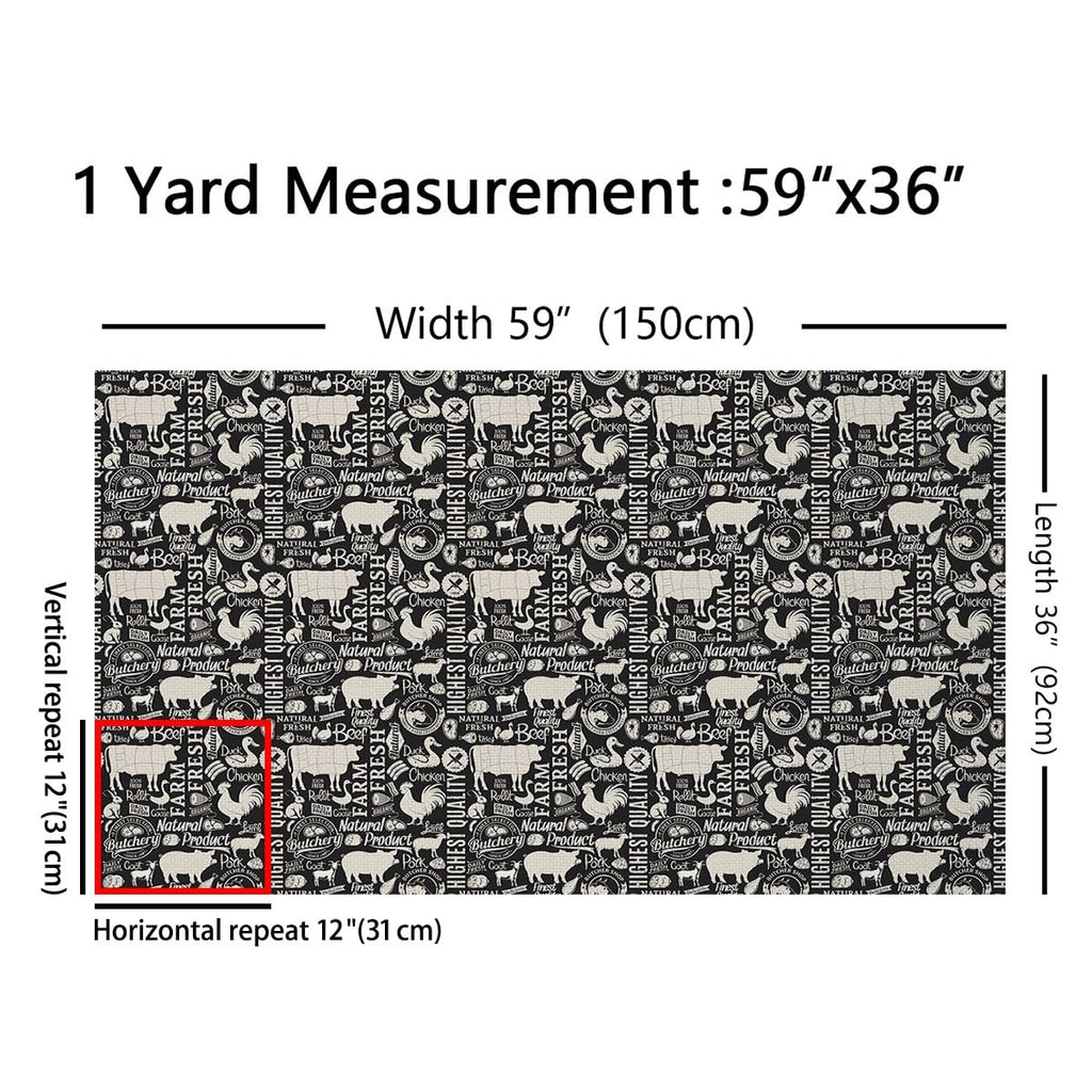 Farm Animal Fabric By The Yard, Milk Cow Upholstery Fabric for Chairs Sofa Couch, Cute Chicken Duck Goose Print Soft