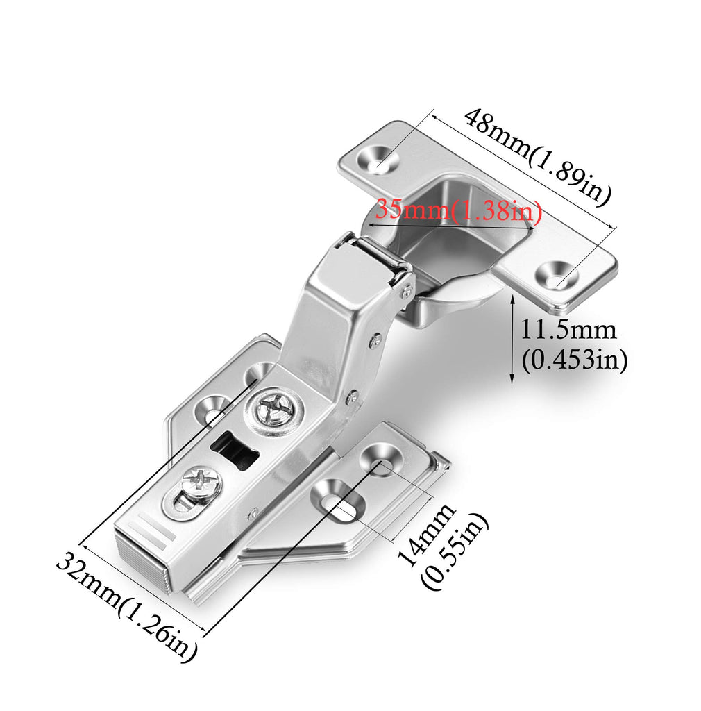 4Pcs Soft Close Inset Cabinet Hinges with Clip-On Plate