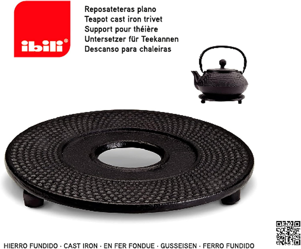 Cast Iron Trivet Mat for Hot Dishes, Pots, Teapots | Made in Spain | Non-Slip Rubber Legs, Heat Resistant, Vintage