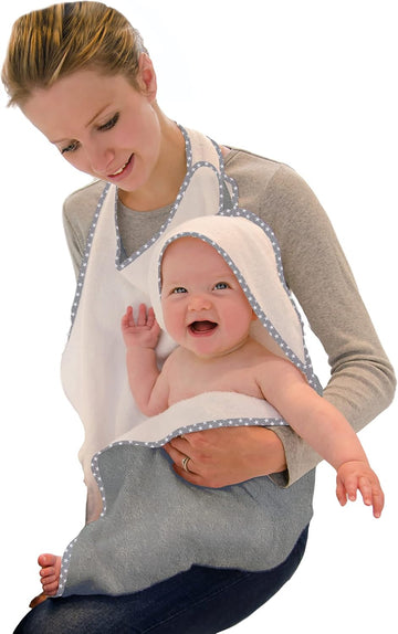 Hands Free Baby Bath Towel | Luxuriously Soft Cotton & Viscose Derived from Bamboo Hooded Baby Towel | Apron Towel