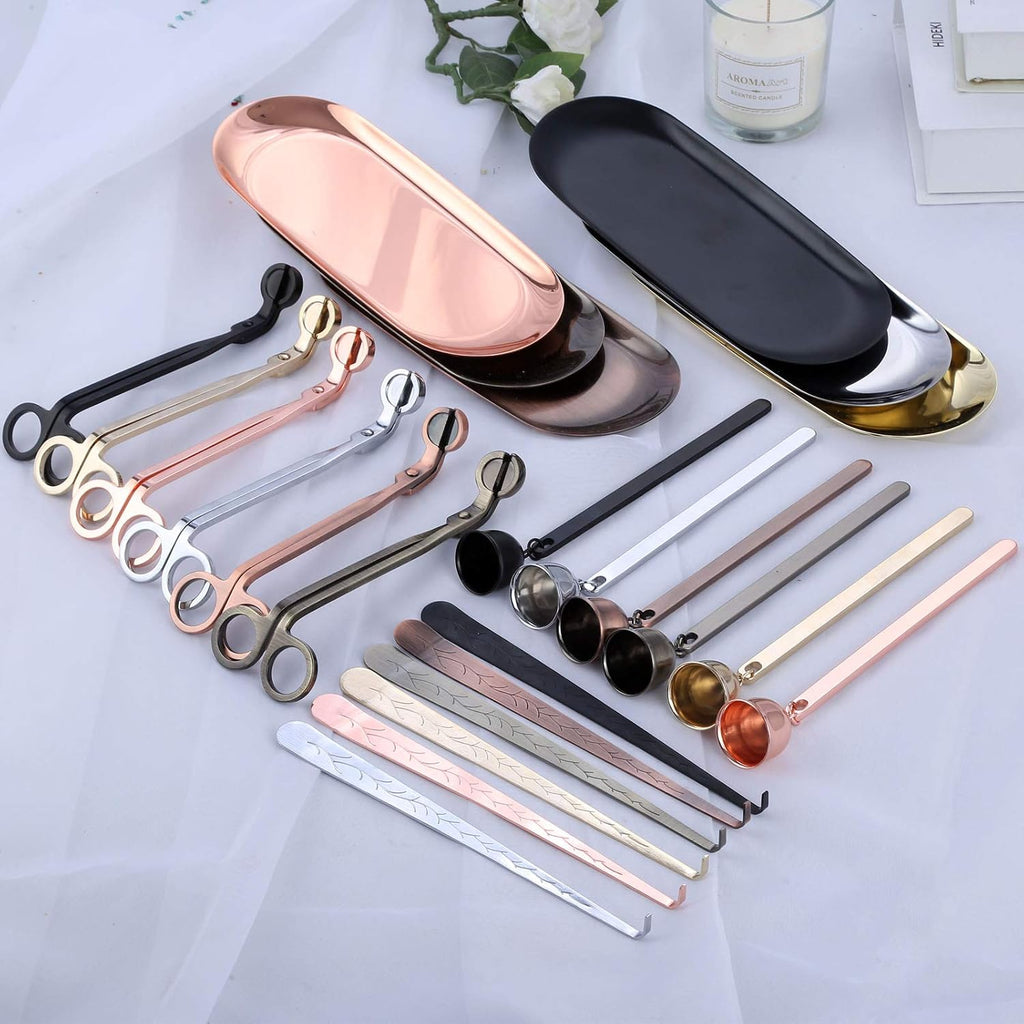 4-in-1 Stainless Steel Candle Care Kit for Candle Lovers, Silver - Set of 4