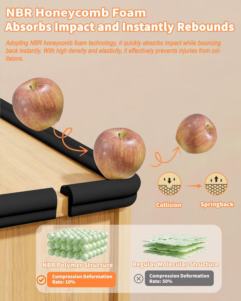 Baby Proof Edge Protector, 6.6FT 0.67" Thick, Peel and Stick