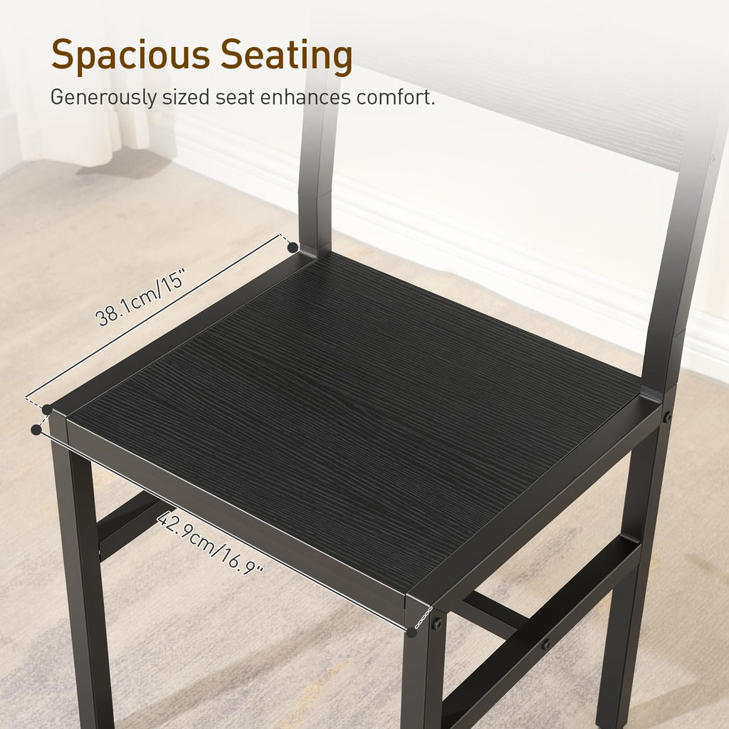 Black Set of 4, Kitchen Chairs Set of 4