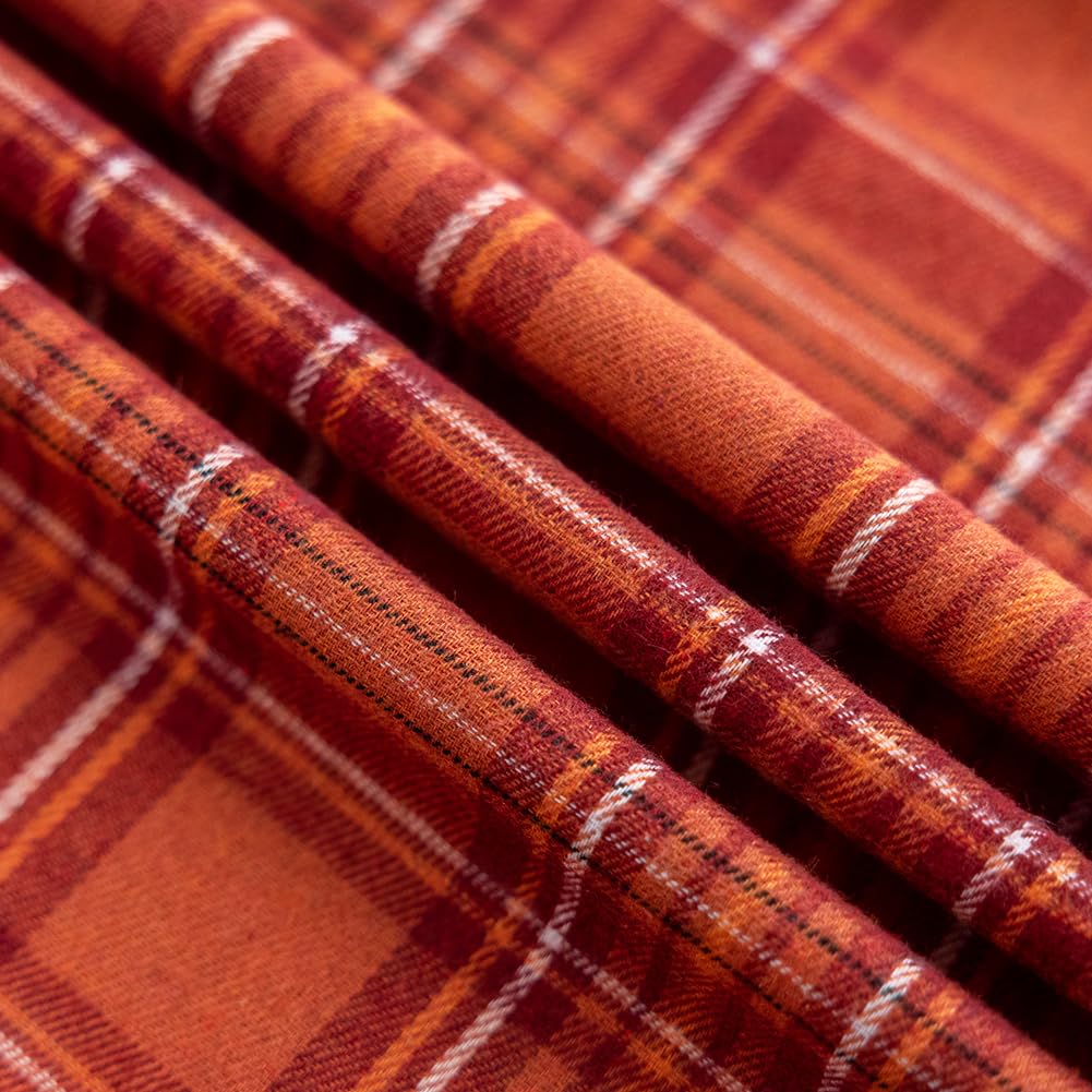 Burnt Orange Fall Plaid Euro Pillow Sham Covers 24x24, Large Pillow Covers