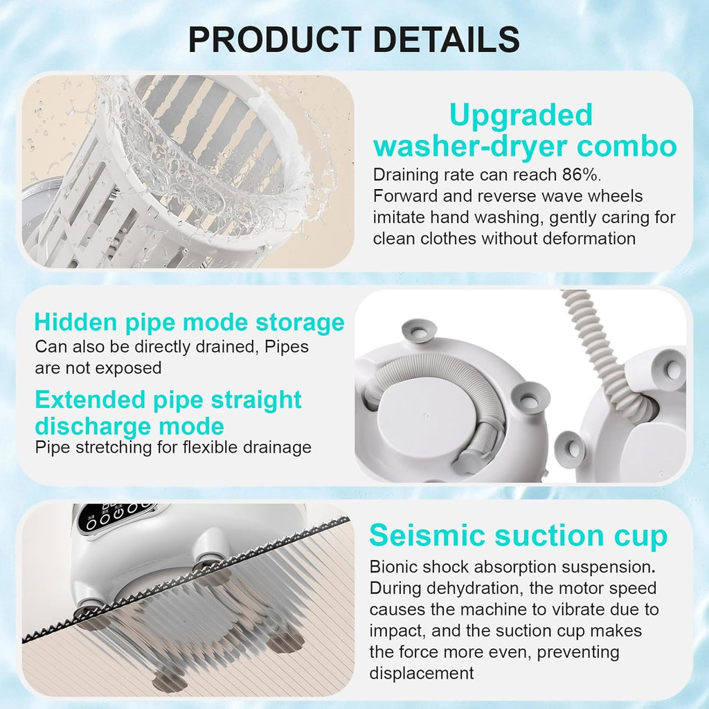 Portable Washing Machine, Underwear Washer, Small Washing Machines, Mini Washing Rechargeable Cordless Washing-Machine
