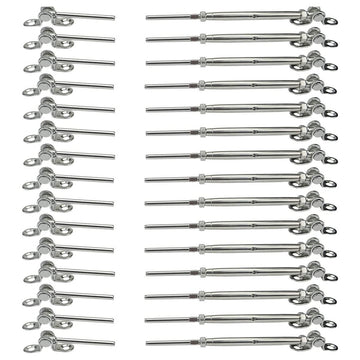 Stainless Steel Cable Railing Hardware Kit for 1/8" Cable Railing System, T316 Marine Grade, Adjustable Angle, 20