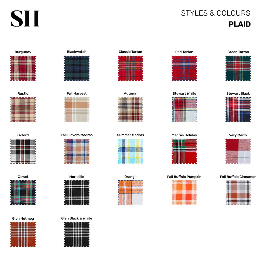 100% Pure Linen Table Runner Fall Harvest Plaid, 14 x 132 in