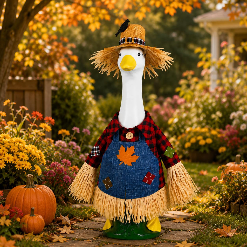 Fall Porch Goose Outfits Fits 23Inch Goose Statue for Outdoor Garden Decor