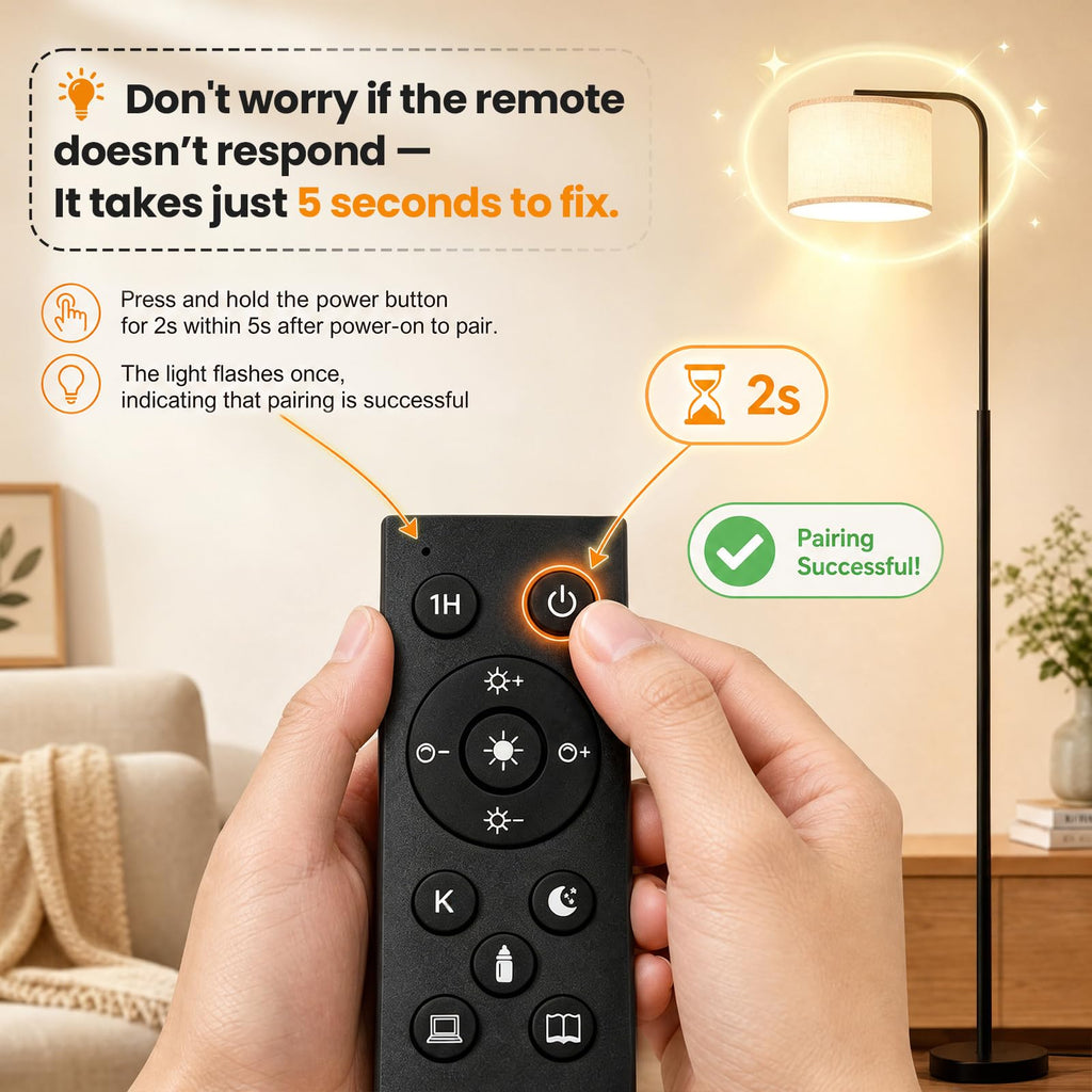 Arc Floor Lamp with Remote and Dimmable Black Floor lamps
