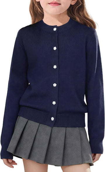 Cardigan Sweater School Uniforms Toddler Long Sleeve Button Knit Solid Sweaters Tops