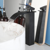 Bathroom Vessel Sink With Black Faucet And Drain White Marble Ceramic Vessel Sink 16 inch Round Vessel Sink Above