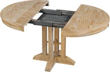 Mid-Century Modern Functional Extendable Round Dining Table with 14" Leaf,Oval Extendable Wooden Dining Table
