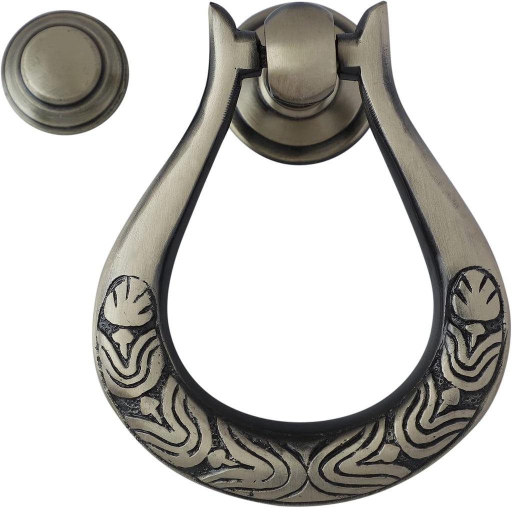 Decorative Golden Brass Door Knocker Victorian Style Brass Door Knocker Door Décor with Antique Finish Heavy Duty