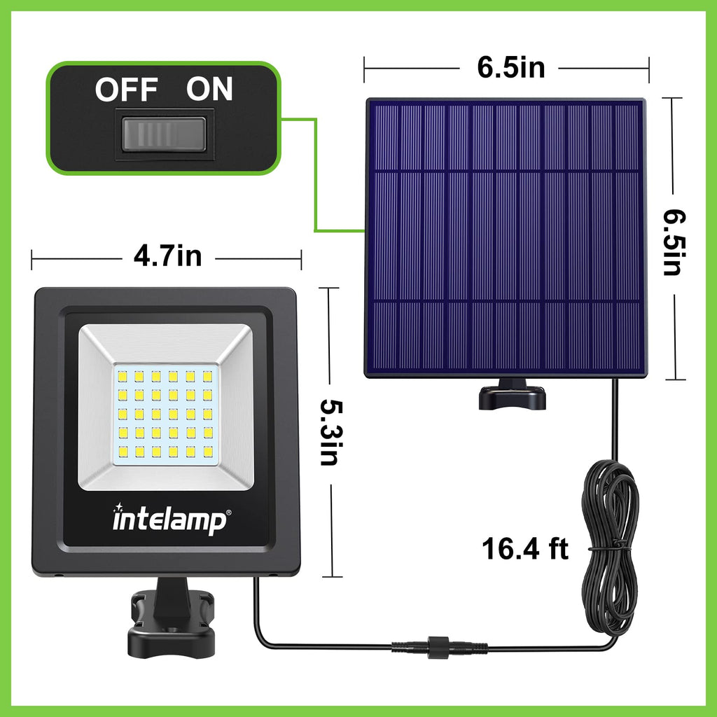4400mAh Solar Flood Lights 1 Pack Outdoor Solar Security Light