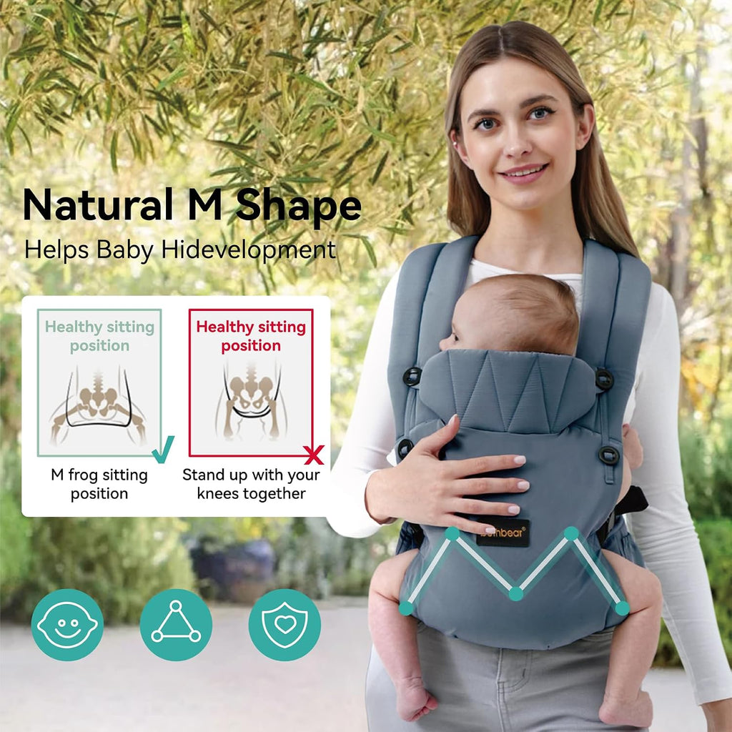 Carrier Newborn to Toddler, 7-45 lbs with Natural Material, Ergonomic Design,Versatile and Adjustable,Hands Free