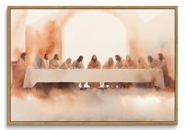 The Last Supper Picture Wall Art Framed Jesus Decor 16x24in