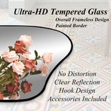 Irregular Mirror Full Length, 67"x31" Asymmetrical Tempered Glass Mirrors, Modern Large Organic Frameless Mirrors