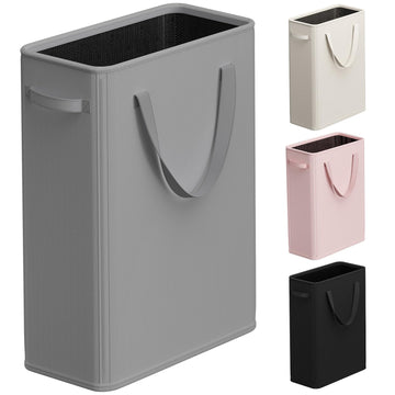 50L Slim Laundry Hamper, Small Laundry Hamper With Handles, Narrow Laundry Basket , Collapsible Laundry Basket, Grey