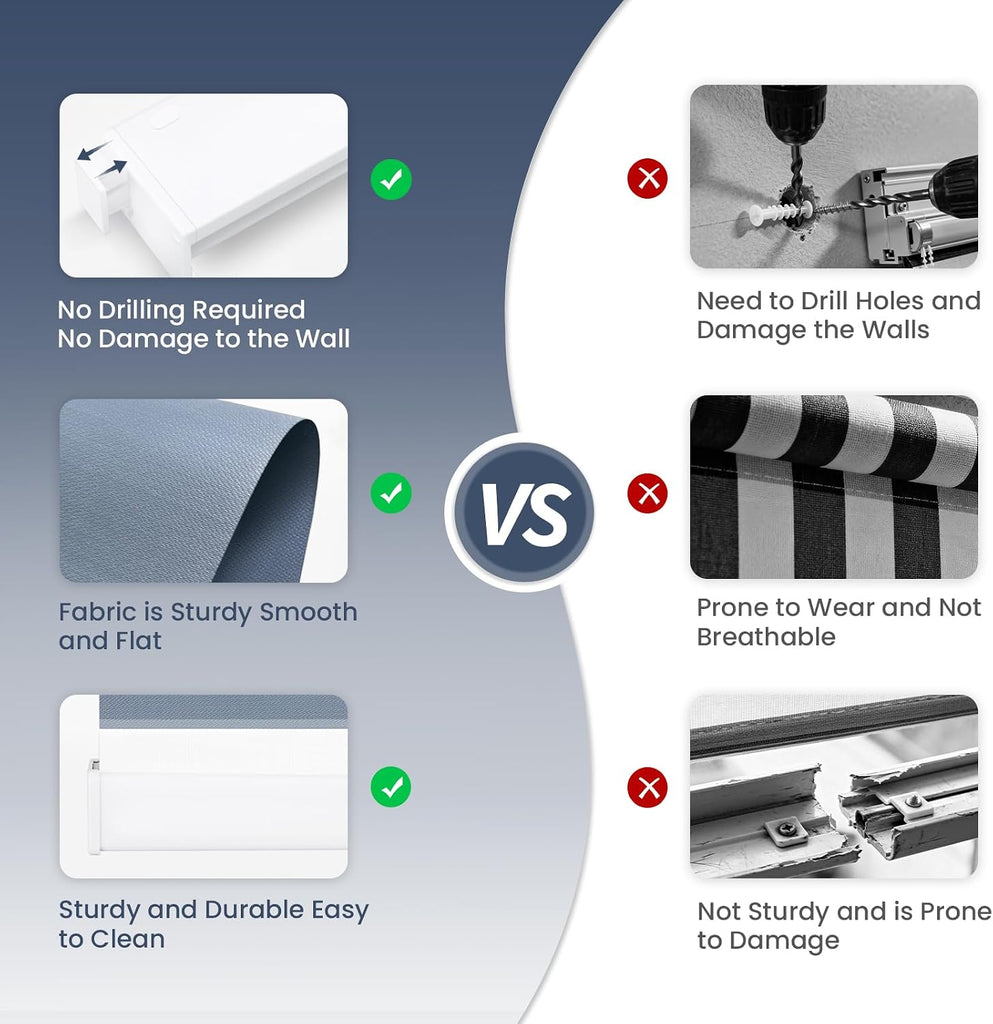 No Drill Motorized Blinds with Remote 95% Blackout Smart Electric Zebra Shades Built-in Rechargeable Automatic Blinds