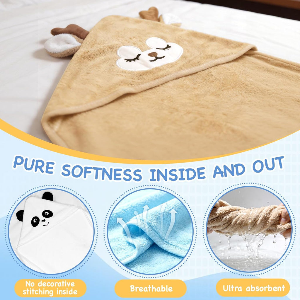 Hooded Baby Bath Towels 4 Pack for Newborn Toddler