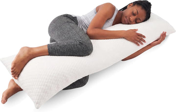 Body Pillow for Adults - Breathable, Full Body Pillow for Side Sleepers - Shredded Memory Foam Gel - Cooling Long