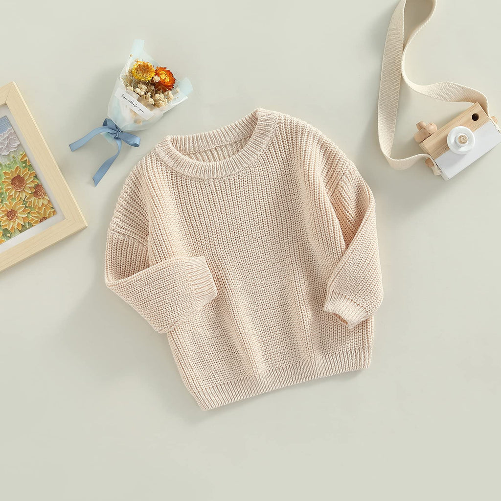 Baby Girl Boy Knit Sweater Blouse Pullover Sweatshirt Warm Crewneck Long Sleeve Tops for Infant Toddler (3-6