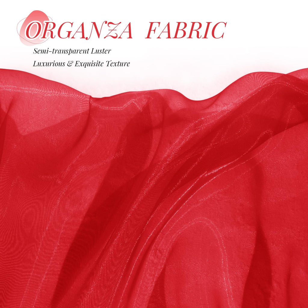 Red Sheer Organza Fabric by The Yard, 3Yards x 60In Wide