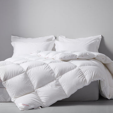 75% Premium Down Comforter King Size, 100% Organic Cotton Fabric Duvet Insert, 750+ Fill Power Hotel Style