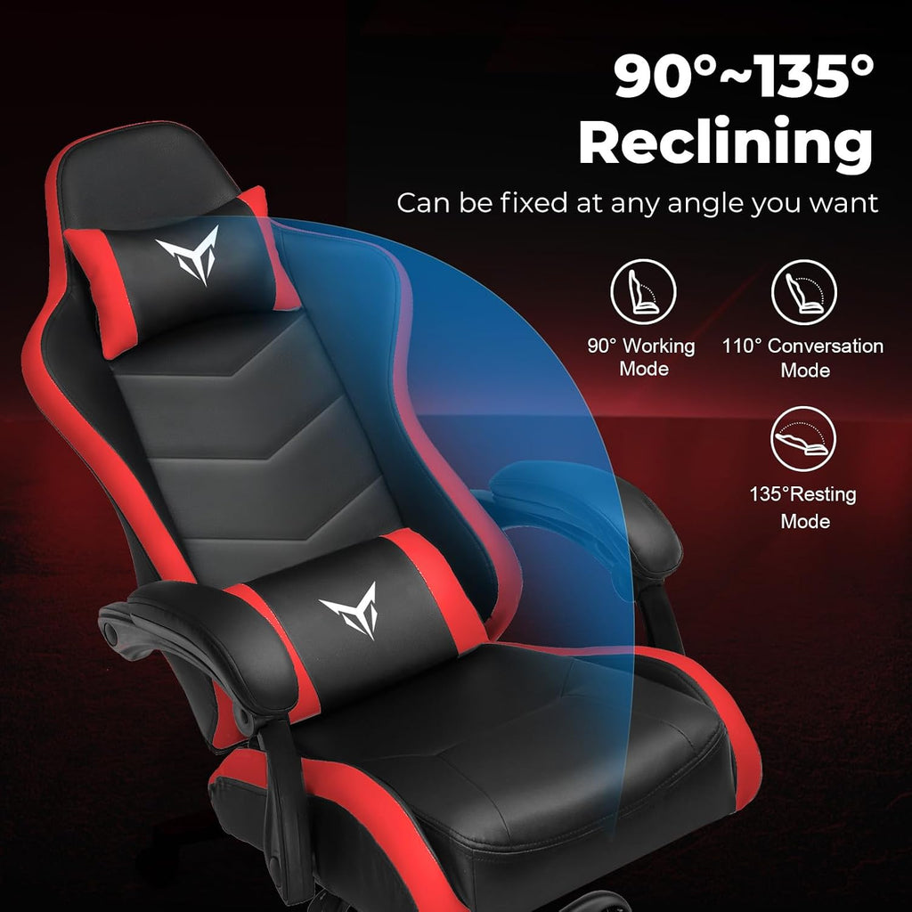 Gaming Chair, Video Game Chairs Racing Style PC Game Chairs 350lbs for Adults - Padded High Back Ergonomic Reclining